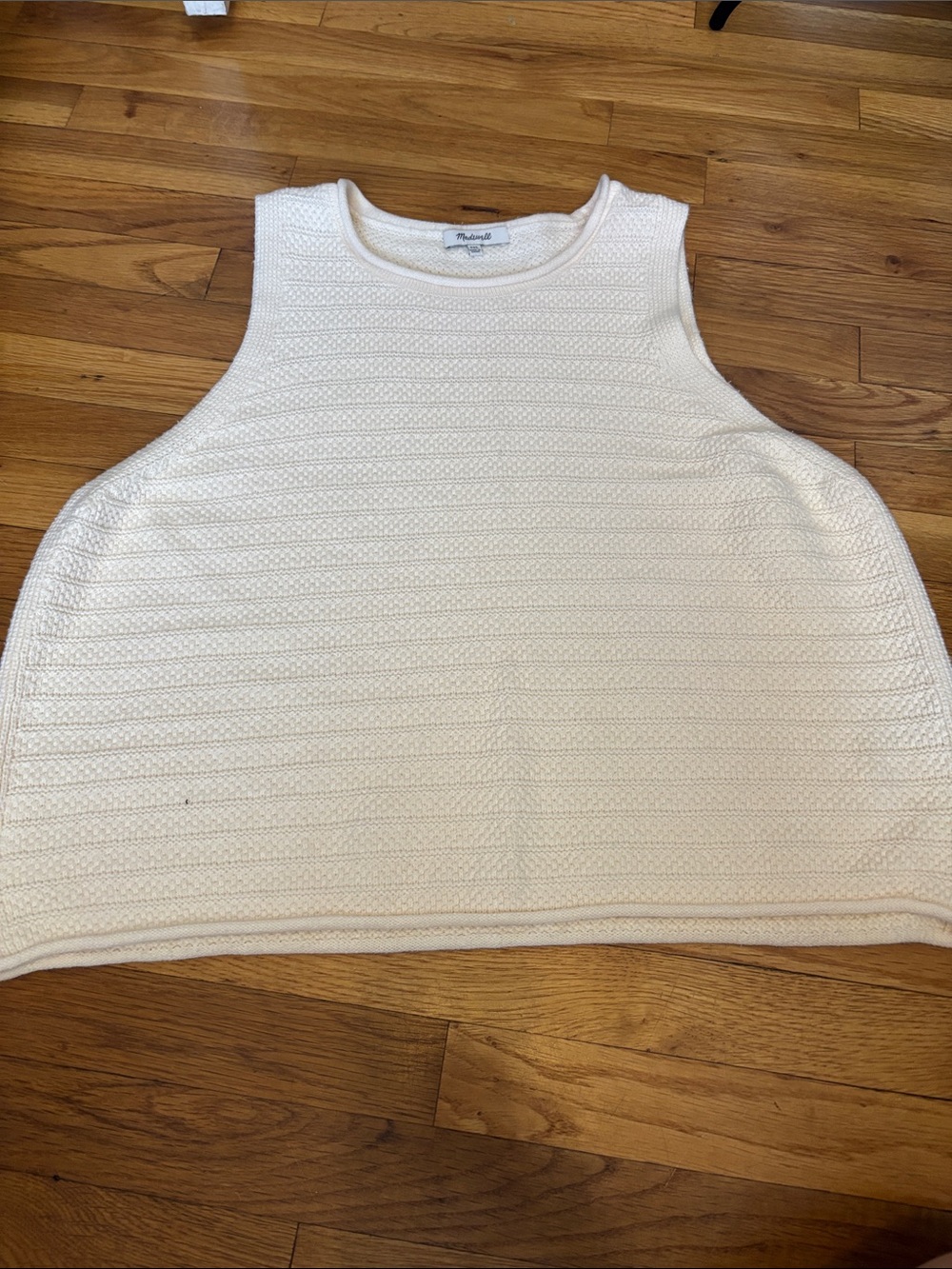 Madewell Cream Textured Sleeveless Knit Tank
